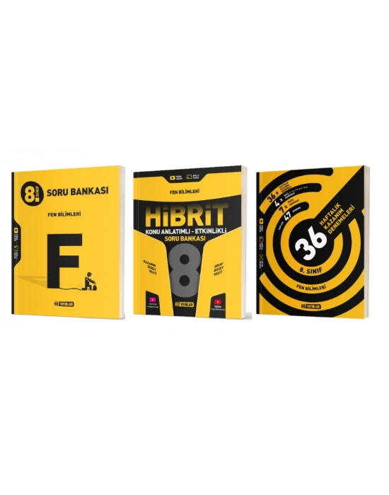 HIZ YAYINLARI 8. Sınıf Fen Bilimleri Soru Bankası + Hibrit Soru Bankası (Konu Anlatımlı - Etkinlikli) + 36 Haftalık Deneme