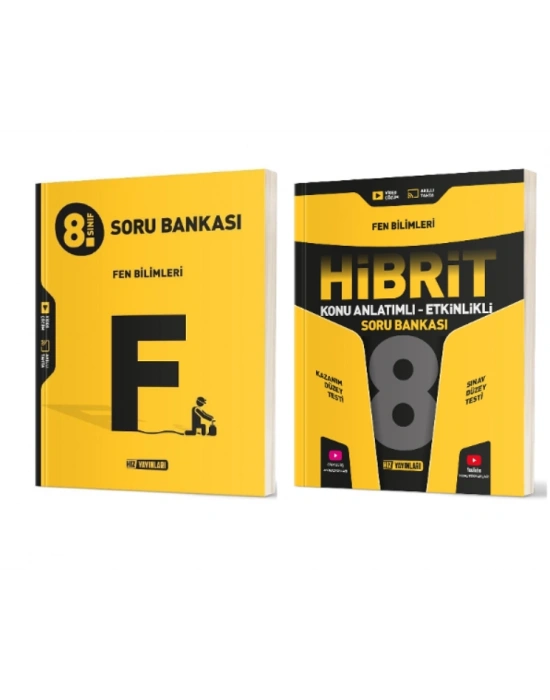 HIZ YAYINLARI 8. Sınıf Fen Bilimleri Soru Bankası + Hibrit Soru Bankası (Konu Anlatımlı - Etkinlikli)