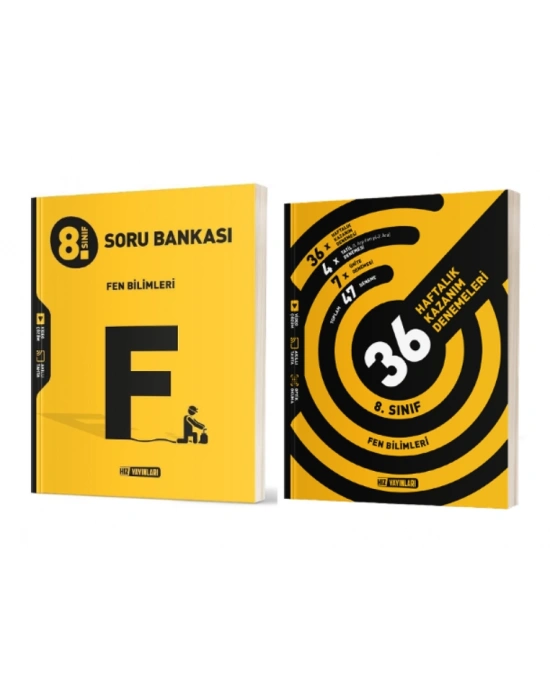 HIZ YAYINLARI 8. Sınıf Fen Bilimleri Soru Bankası + 36 Haftalık Deneme