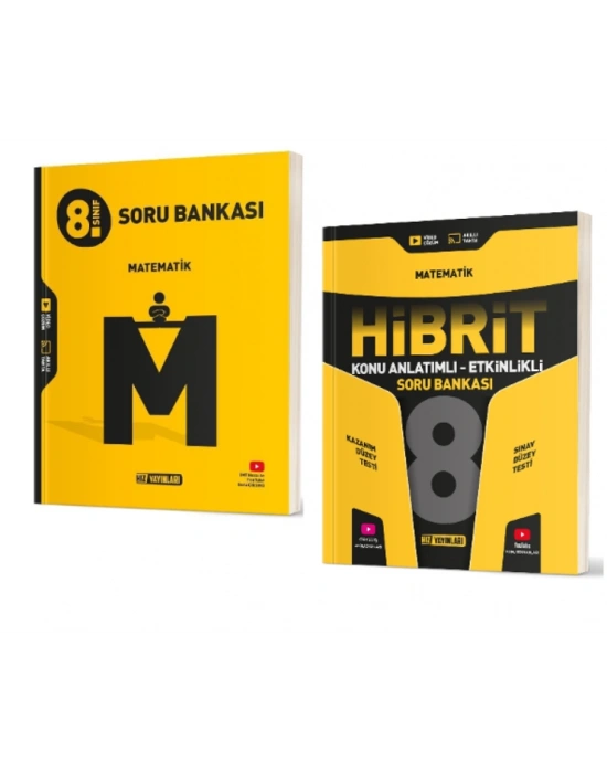 HIZ YAYINLARI 8. Sınıf Matematik Soru Bankası + Hibrit Soru Bankası (Konu Anlatımlı - Etkinlikli)