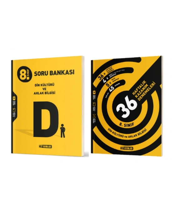HIZ YAYINLARI 8. Sınıf Din Kültürü ve Ahlak Bilgisi Soru Bankası + 36 Haftalık Deneme