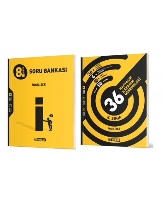 HIZ YAYINLARI 8. Sınıf İngilizce Soru Bankası + 36 Haftalık Deneme