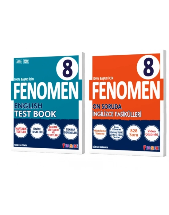 FENOMEN YAYINLARI 8. SINIF İngilizce Soru Bankası +On Soruda İngilizce Fasikülleri (4 Fasikül)
