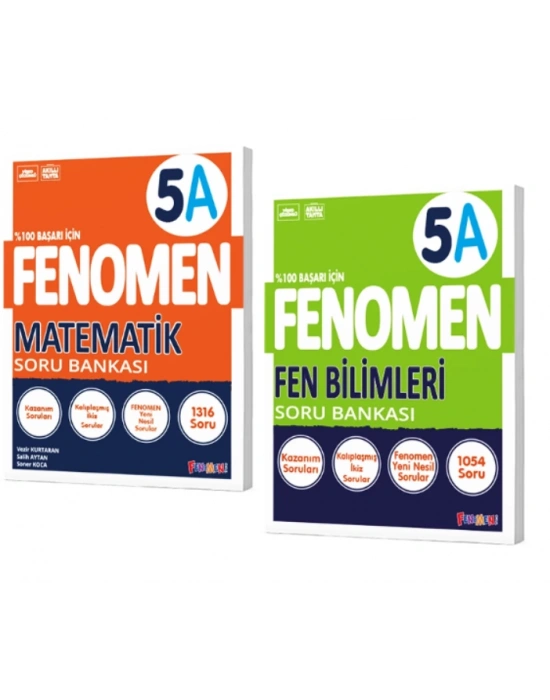 FENOMEN YAYINLARI 5 Matematik A Soru Bankası + Fen Bilimleri A Soru Bankası