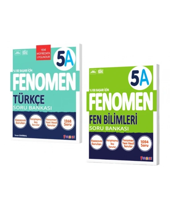 FENOMEN YAYINLARI 5 Türkçe A Soru Bankası + Fen Bilimleri A Soru Bankası