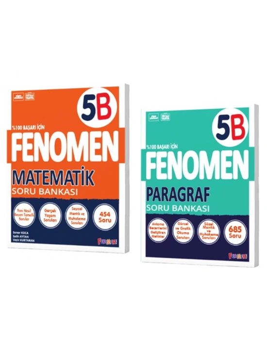 FENOMEN YAYINLARI 5 Matematik B + PARAGRAF B Soru Bankası
