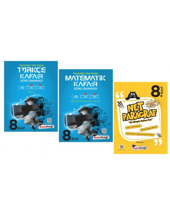 KAFA DENGİ YAYINLARI 8. Sınıf Türkçe Kafası + Matematik Kafası + Net Paragraf Soru Bankası