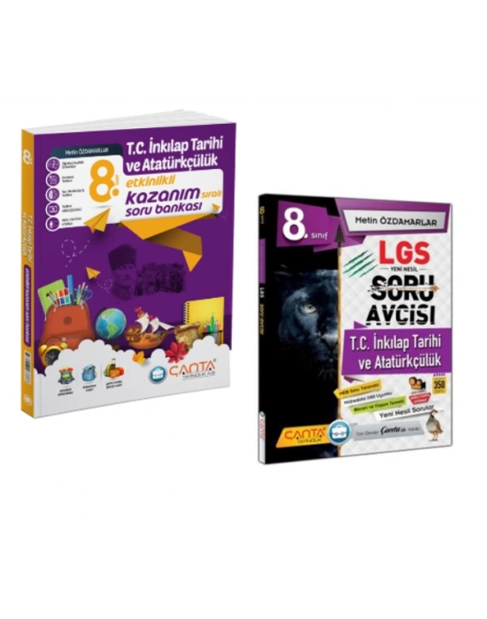 ÇANTA YAYINLARI 8. SINIF T.C. İnkılap Tarihi ve Atatürkçülük Etkinlikli Kazanım Sıralı Soru Bankası + LGS Soru Avcısı