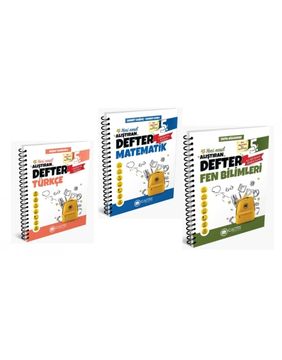 ÇANTA YAYINLARI 5. SINIF TÜRKÇE + MATEMATİK + FEN BİLİMLERİ OKULA YARDIMCI ÖĞRETEN DEFTER