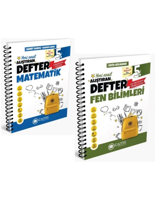 ÇANTA YAYINLARI 5. SINIF MATEMATİK + FEN BİLİMLERİ OKULA YARDIMCI ÖĞRETEN DEFTER