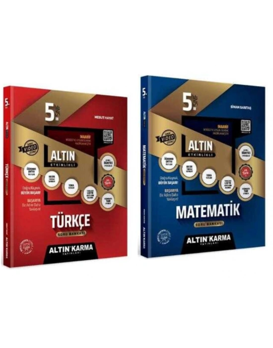 Altın Karma Yayınları 5. Sınıf Türkçe + Matematik Altın Etkinlikli Kazanım Soru Bankası
