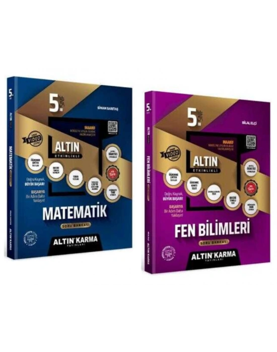 Altın Karma Yayınları 5. Sınıf Matematik + Fen Bilimleri Altın Etkinlikli Kazanım Soru Bankası