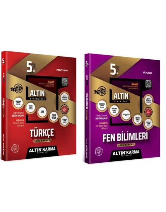 Altın Karma Yayınları 5. Sınıf Türkçe + Fen Bilimleri Altın Etkinlikli Kazanım Soru Bankası