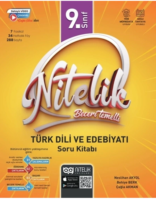 Nitelik Yayınları 9. Sınıf Türk Dili ve Edebiyatı Nitelik Beceri Temelli Soru Kitabı