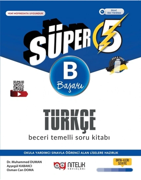 NİTELİK YAYINLARI 5.SINIF SÜPER TÜRKÇE (B) BECERİ TEMELLİ SORU KİTABI