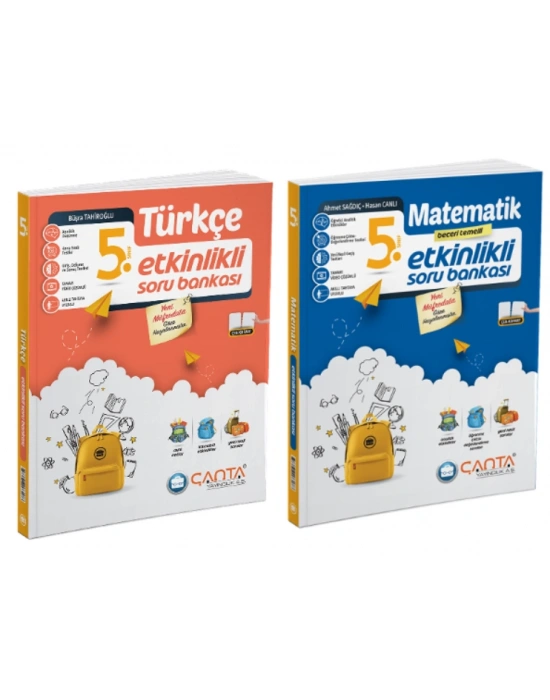ÇANTA YAYINLARI 5. Sınıf Türkçe + Matematik Etkinlikli Kazanım Sıralı Soru Bankası