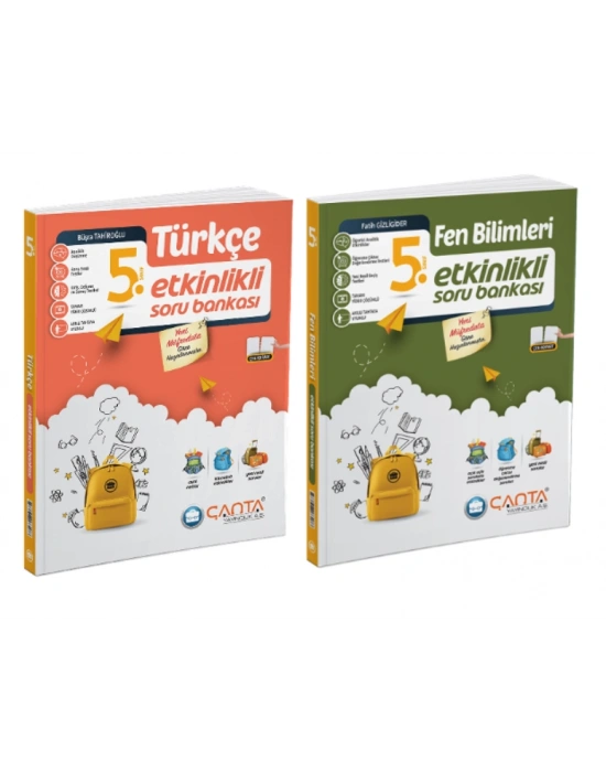 ÇANTA YAYINLARI 5. Sınıf Türkçe + Fen Bilimleri Etkinlikli Kazanım Sıralı Soru Bankası