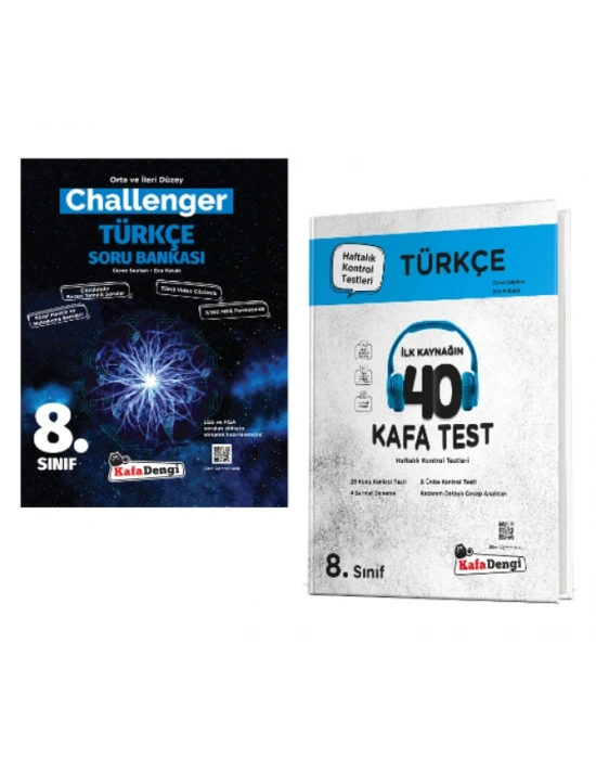 KAFA DENGİ YAYINLARI 8. Sınıf Challenger Türkçe Soru Bankası + Türkçe Kafa Test