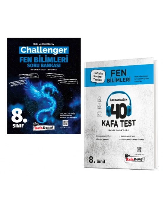 KAFA DENGİ YAYINLARI 8. Sınıf Challenger Fen Bilimleri Soru Bankası + Fen Bilimleri Kafa Test