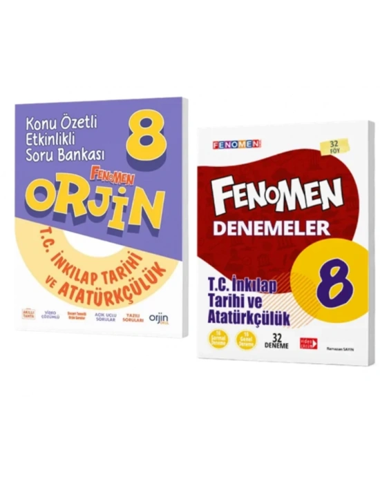 FENOMEN YAYINLAR Orjin 8 T.C. İnkılap Tarihi Ve Atatürkçülük Konu Özetli Etkinlikli Soru Bankası + Denemeler