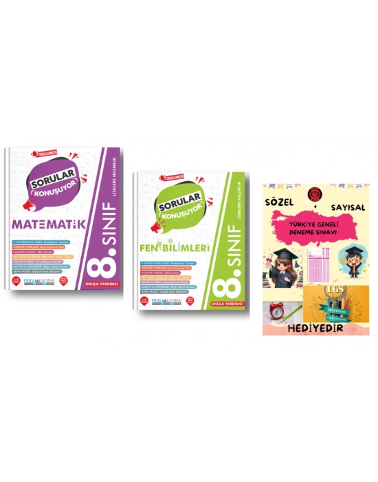 PRUVA AKADEMİ 8. SINIF SORULAR KONUŞUYOR MATEMATİK + FEN BİLİMLERİ SORU BANKASI + HEDİYELİDİR