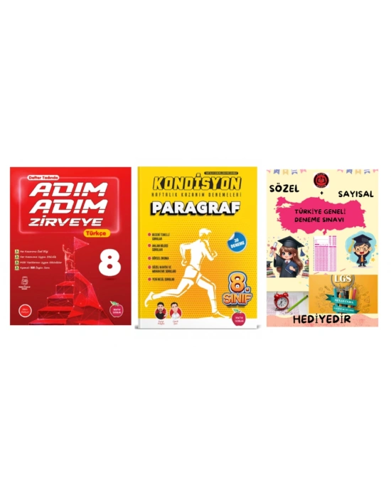 NEWTON YAYINLARI 8.SINIF ADIM ADIM TÜRKÇE SORU BANKASI + KONDİSYON PARAGRAF DENEMESİ + HEDİYELİDİR.