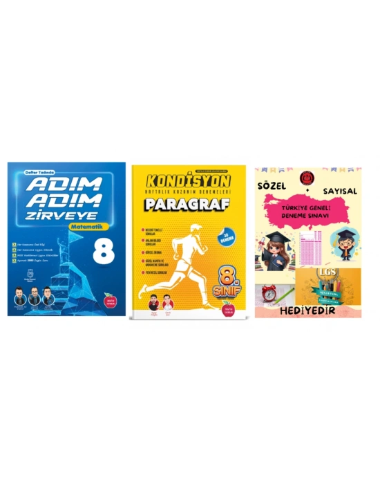 NEWTON YAYINLARI 8.SINIF ADIM ADIM MATEMATİK SORU BANKASI + KONDİSYON PARAGRAF DENEMESİ + HEDİYELİDİR.