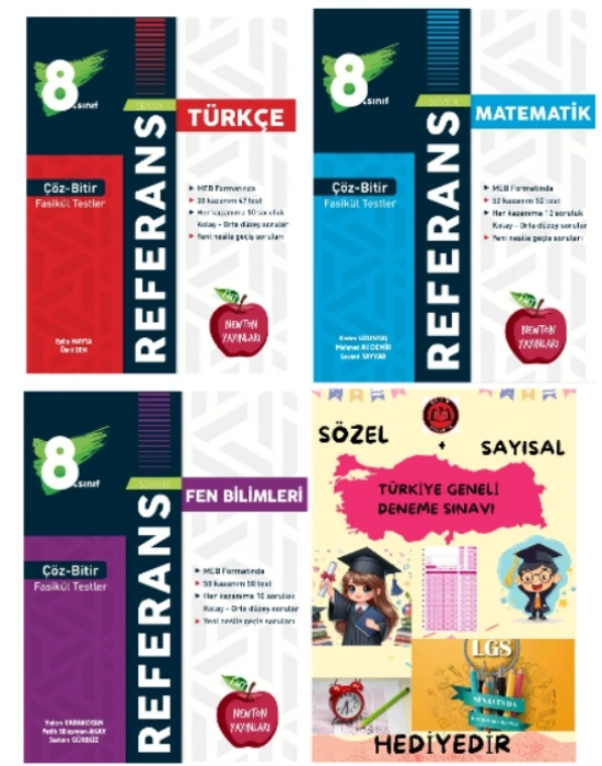NEWTON YAYINLARI 8.SINIF ÇÖZ BİTİR REFERANS TÜRKÇE + MATEMATİK + FEN BİLİMLERİ FASİKÜL TESTLER + HEDİYE