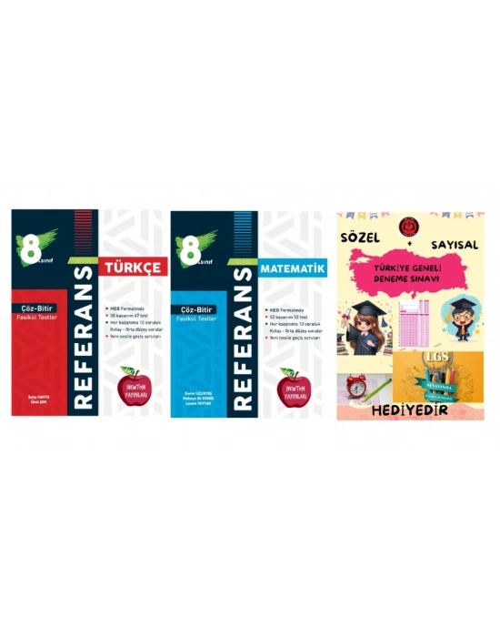 NEWTON YAYINLARI 8.SINIF ÇÖZ BİTİR REFERANS TÜRKÇE + MATEMATİK FASİKÜL TESTLER + HEDİYE
