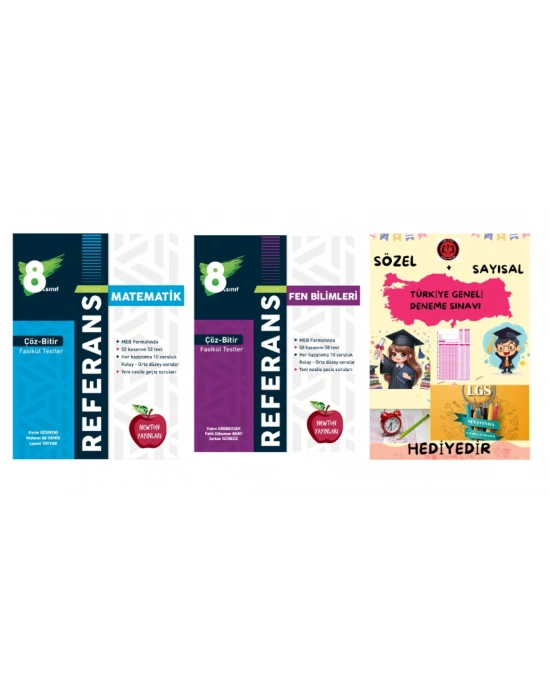 NEWTON YAYINLARI 8.SINIF ÇÖZ BİTİR REFERANS MATEMATİK + FEN BİLİMLERİ FASİKÜL TESTLER + HEDİYE