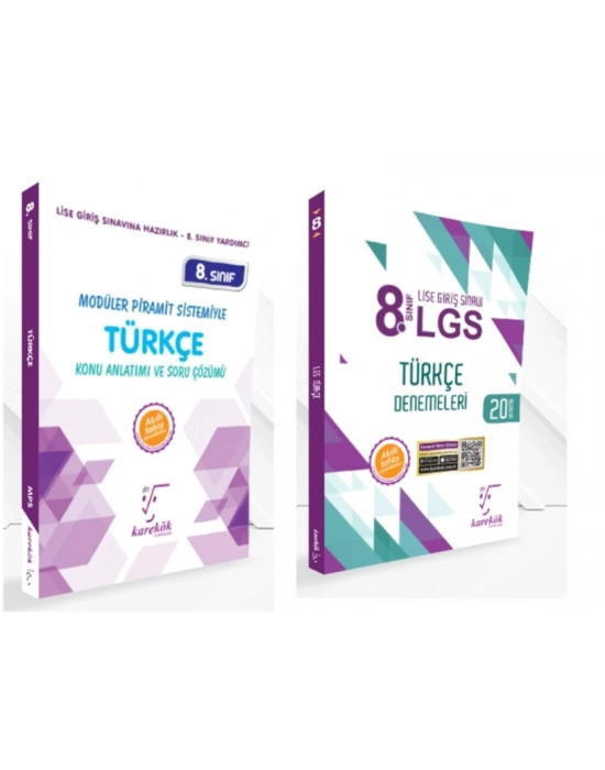 KARE KÖK YAYINLARI LGS 8.SINIF TÜRKÇE MPS KONU ANLATIM + TÜRKÇE 20li DENEME KİTABI