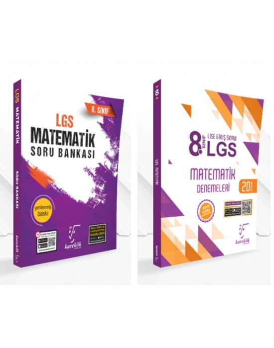 KARE KÖK YAYINLARI LGS 8.SINIF MATEMATİK SORU BANKASI + MATEMATİK 20Lİ DENEME
