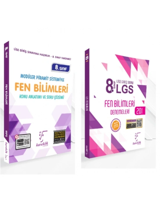 KARE KÖK YAYINLARI LGS 8.SINIF FEN BİLİMLERİ MPS KONU ANLATIM + FEN BİLİMLERİ 20Lİ DENEME