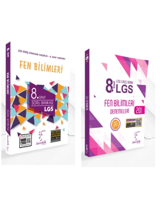 KARE KÖK YAYINLARI LGS 8.SINIF FEN BİLİMLERİ SORU BANKASI + FEN BİLİMLERİ 20Lİ DENEME