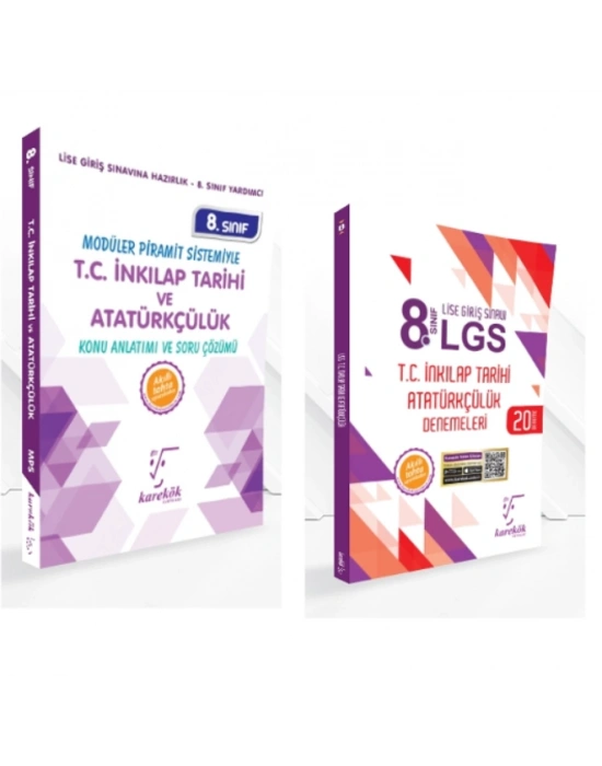 KARE KÖK YAYINLARI LGS 8.SINIF İNKİLAP TARİHİ  MPS KONU ANLATIM + İNKİLAP TARİHİ  20Lİ DENEME