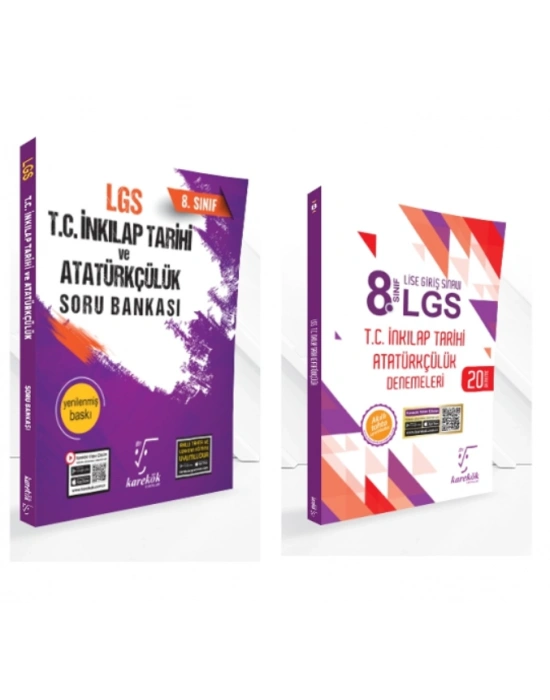 KARE KÖK YAYINLARI LGS 8.SINIF İNKİLAP TARİHİ SORU BANKASI + İNKİLAP TARİHİ 20Lİ DENEME
