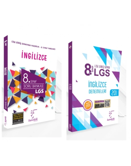 KARE KÖK YAYINLARI LGS 8.SINIF İNGİLİZCE SORU BANKASI + İNGİLİZCE 20Lİ DENEME