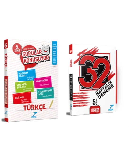 PRUVA AKADEMİ YAYINLARI 5.SINIF TÜRKÇE SORULAR KONUŞUYOR+32 HAFTA TÜRKÇE DENEME