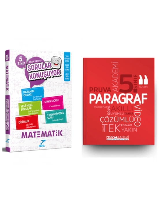 PRUVA AKADEMİ YAYINLARI 5.SINIF+MATEMATİK SORULAR KONUŞUYOR+PARAGRAF SORU BANKASI