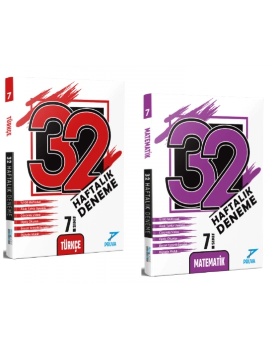 PRUVA AKADEMİ YAYINLARI 7.SINIF 32 HAFTA TÜRKÇE+MATEMATİK DENEME