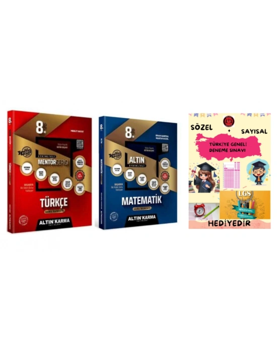 ALTIN KARMA YAYINLARI 8.SINIF TÜRKÇE + MATEMATİK ETKİNLİKLİ SORU BANKASI + HEDİYE
