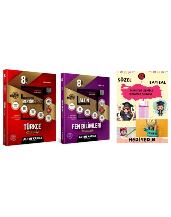ALTIN KARMA YAYINLARI 8.SINIF TÜRKÇE + FEN BİLİMLERİ ETKİNLİKLİ SORU BANKASI + HEDİYE