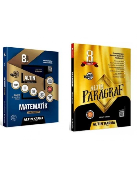 ALTIN KARMA YAYINLARI 8.SINIF MATEMATİK ETKİNLİKLİ SORU BANKASI + PARAGRAF SORU BANKASI