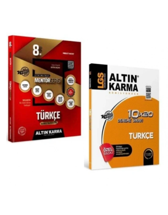 ALTIN KARMA YAYINLARI 8.SINIF TÜRKÇE ETKİNLİKLİ SORU BANKASI+TÜRKÇE 10X20 DENEME SINAVI