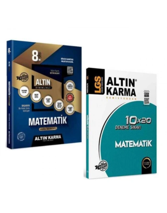 ALTIN KARMA YAYINLARI 8.SINIF MATEMATİK ETKİNLİKLİ SORU BANKASI+MATEMATİK 10X20 DENEME SINAVI