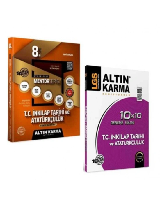 ALTIN KARMA YAYINLARI 8.SINIF T.C İNKİLAP TARİHİ ETKİNLİKLİ SORU BANKASI+T.C İNKİLAP TARİHİ 10X10 DENEME SINAVI