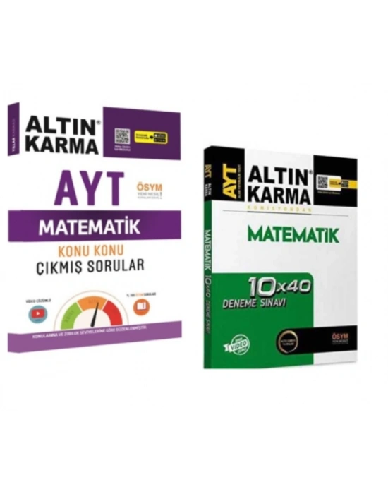 ALTIN KARMA YAYINLARI AYT MATEMATİK KONU KONU ÇIKMIŞ SORULAR + MATEMATİK 40LI DENEME