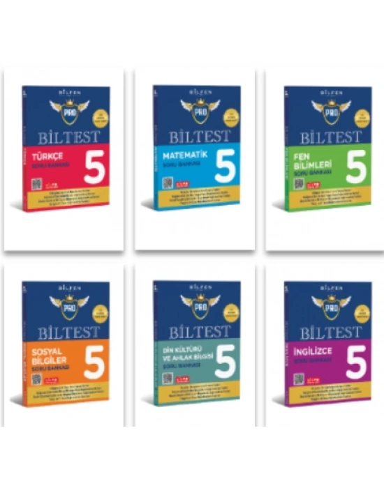 BİLFEN YAYINCILIK 5.SINIF BİLTEST PRO TÜRKÇE+MATEMATİK+FEN BİLİMLERİ+SOSYAL BİLGİLER+DİN KÜLTÜRÜ+İNGİLİZCE SORU BANKASI SETİ