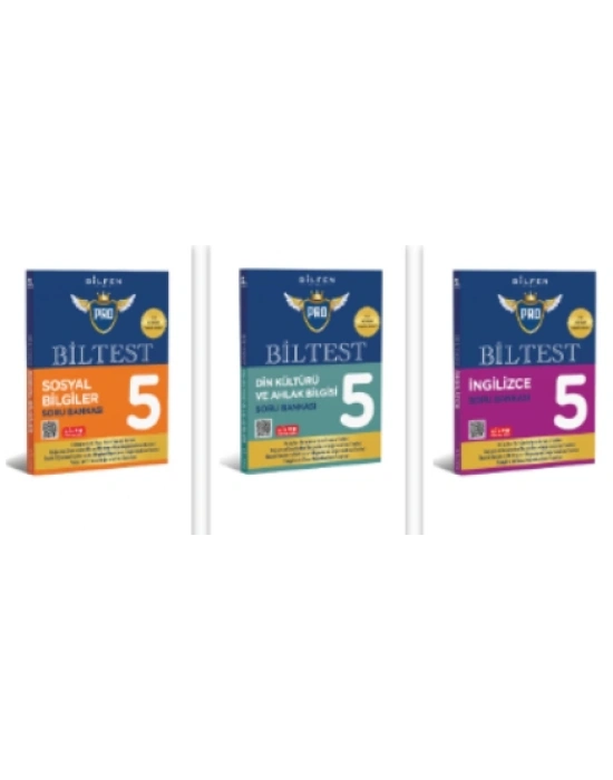 BİLFEN YAYINCILIK 5.SINIF BİLTEST PRO SOSYAL BİLGİLER+DİN KÜLTÜRÜ+İNGİLİZCE SORU BANKASI SETİ