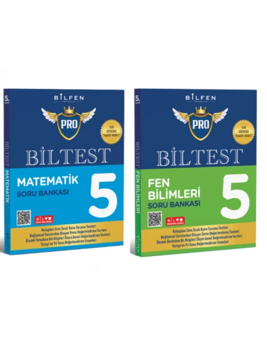 BİLFEN YAYINCILIK 5.SINIF BİLTEST PRO MATEMATİK+FEN BİLİMLERİ SORU BANKASI
